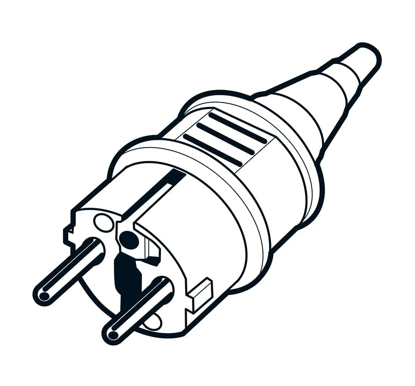 G1_3_OMSOrtsveränderliches elektrisches Betriebsmittel – 230V Stecker